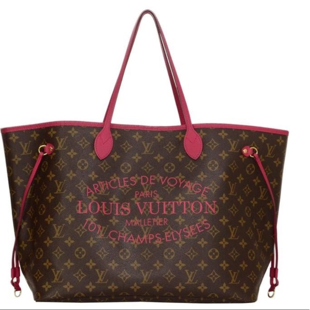 Authentic Louis Vuitton Neverfull MM Rose Velours